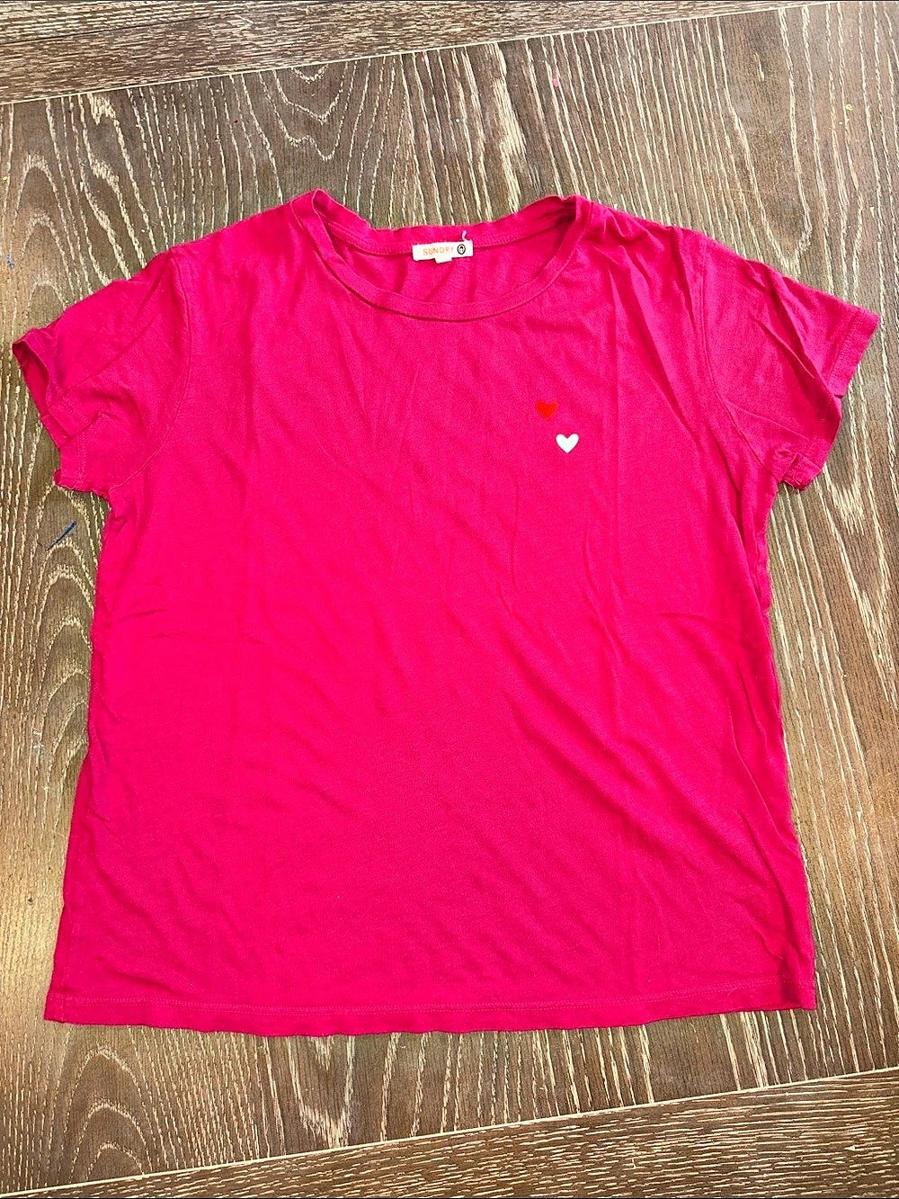 Sundry Love Heart Graphic Tee Pink Sise 0 (Small)